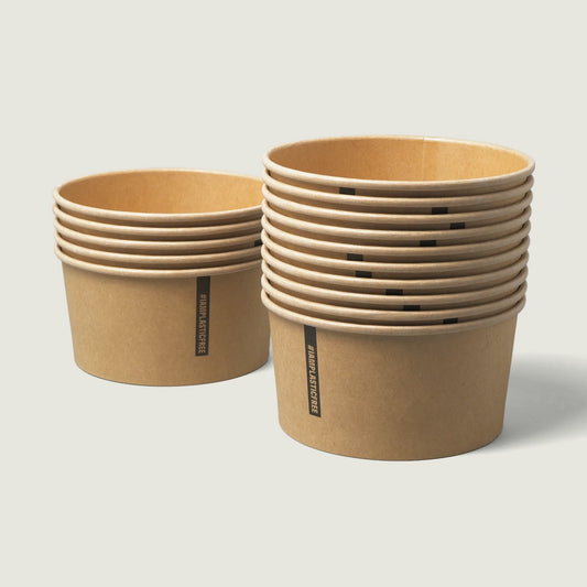 Take-away bowl made of kraft paper (brown)