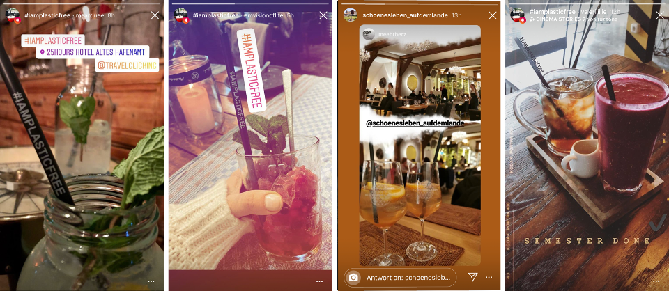 Fünftes Bild der Collage mit Bildern von Verlinkungen auf Instagram mit #IAMPLASTICFREE