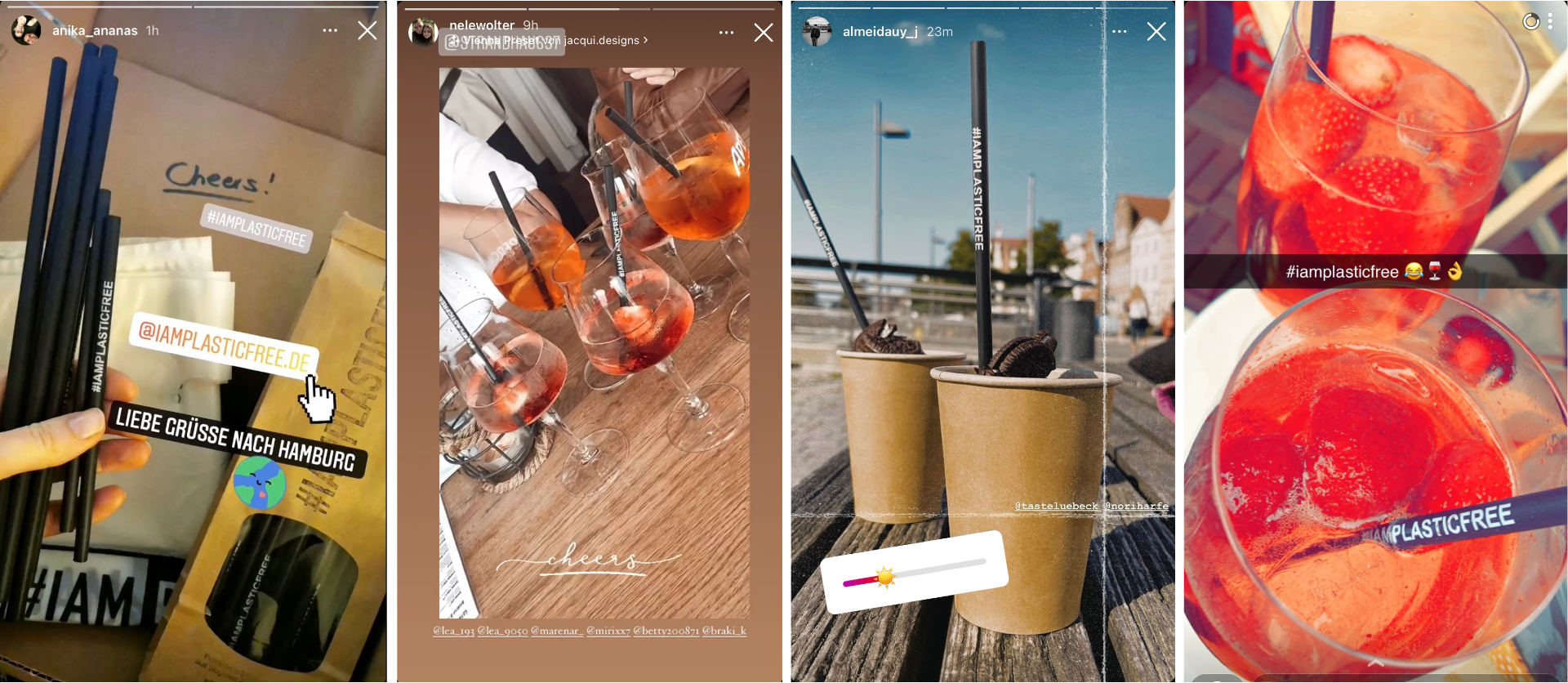 Viertes Bild der Collage mit Bildern von Verlinkungen auf Instagram mit #IAMPLASTICFREE